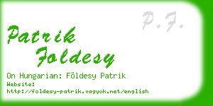 patrik foldesy business card