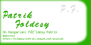 patrik foldesy business card